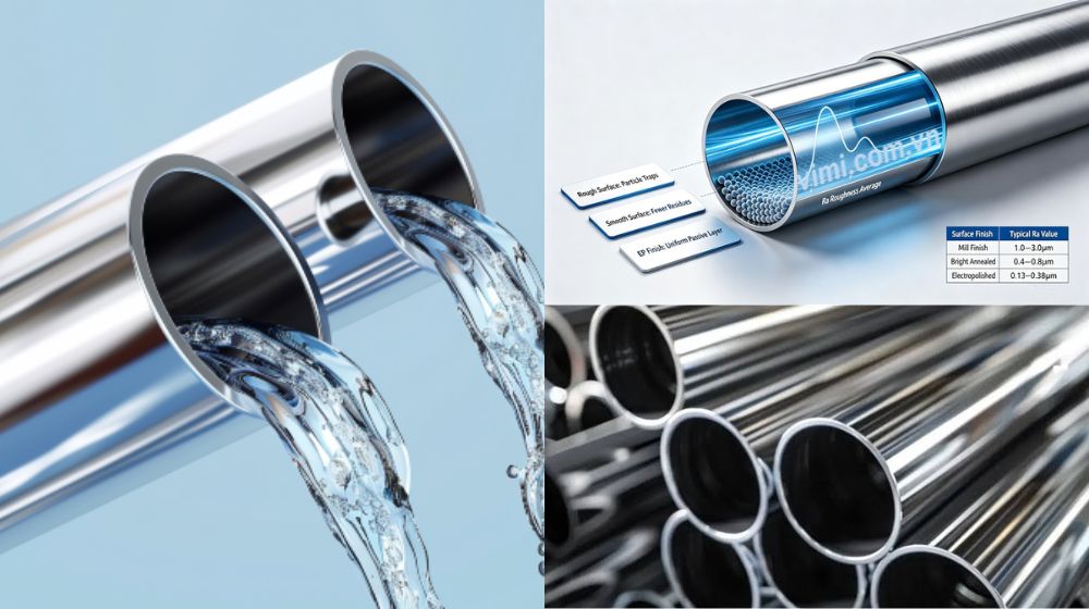 tiêu chuẩn độ bóng bề mặt ống inox vi sinh